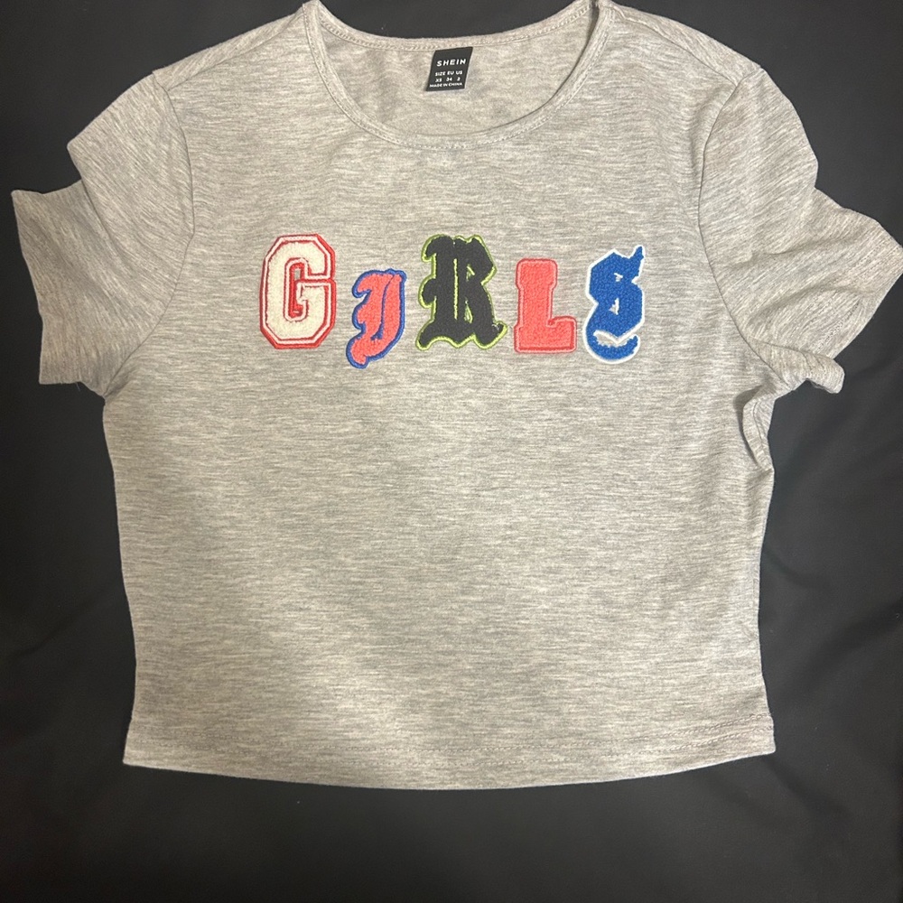 Gray Graphic “Girls” T-Shirt